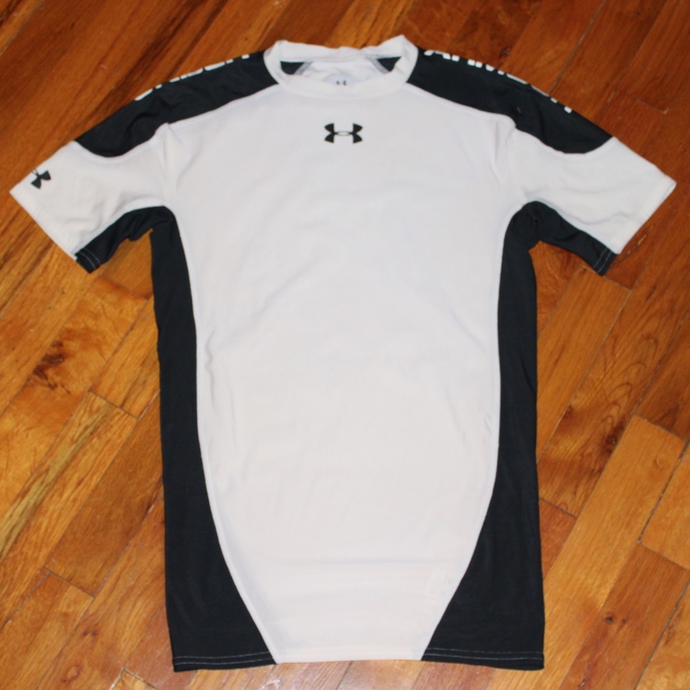 White & Black Under Armour Cycling / Workout Shirt